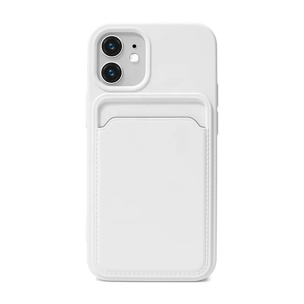 Luxury Quality soft TPU silicon cover mobile phone bags & cases for IPhone with ID Credit bank card holder