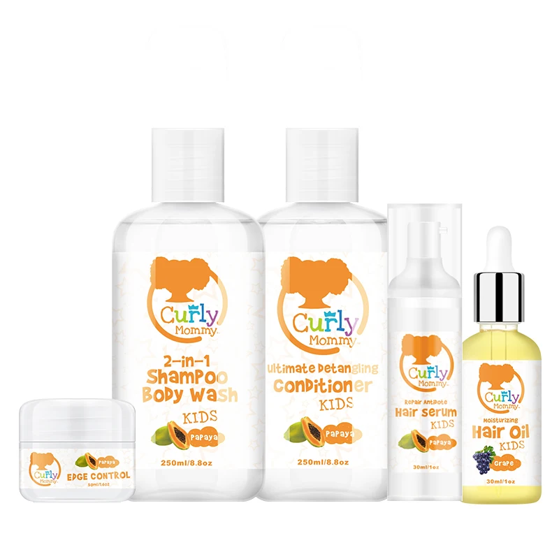 Curlymommy Kids Hair Organic Products Shampoo Body Wash Set Without Alcohol And Crutly Free