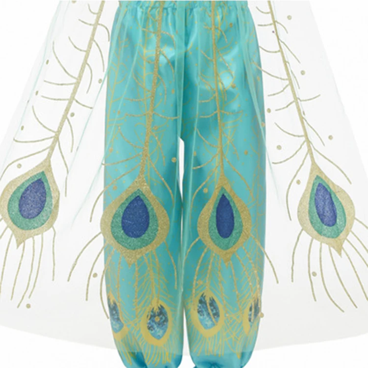 Arabian Princess Baby Dress Up Girl Peacock Fancy Costume Children Cosplay Photography Halloween Party Outfit Kids Clothes