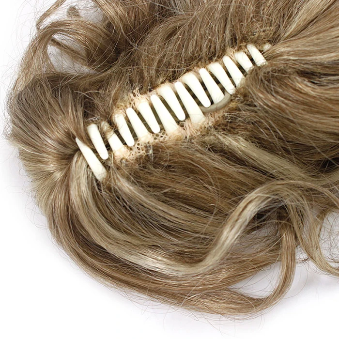 
Hot selling with claw clip long Jerry curly high synthetic ponytail hair extension 
