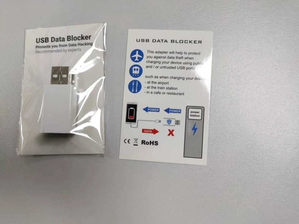 Fast charging plastic data protector USB data blocker for secure charging