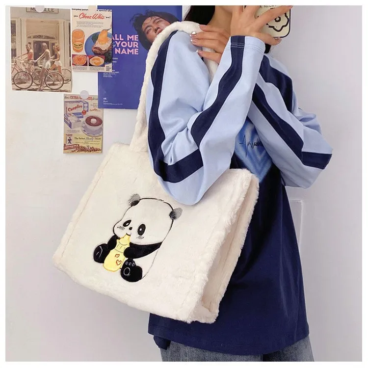 Kawaii Cinnamoroll Plush Bag My Melody Anime Handbags Cat Dog Kuromi Melody Plush Backpack