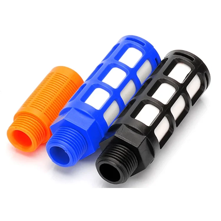 Air Silencer Plastic Exhaust Muffler Pneumatic 1/8 1/4 3/8 1/2 Male Thread Absorb Noise Filter Slip Lock For Misting Pump