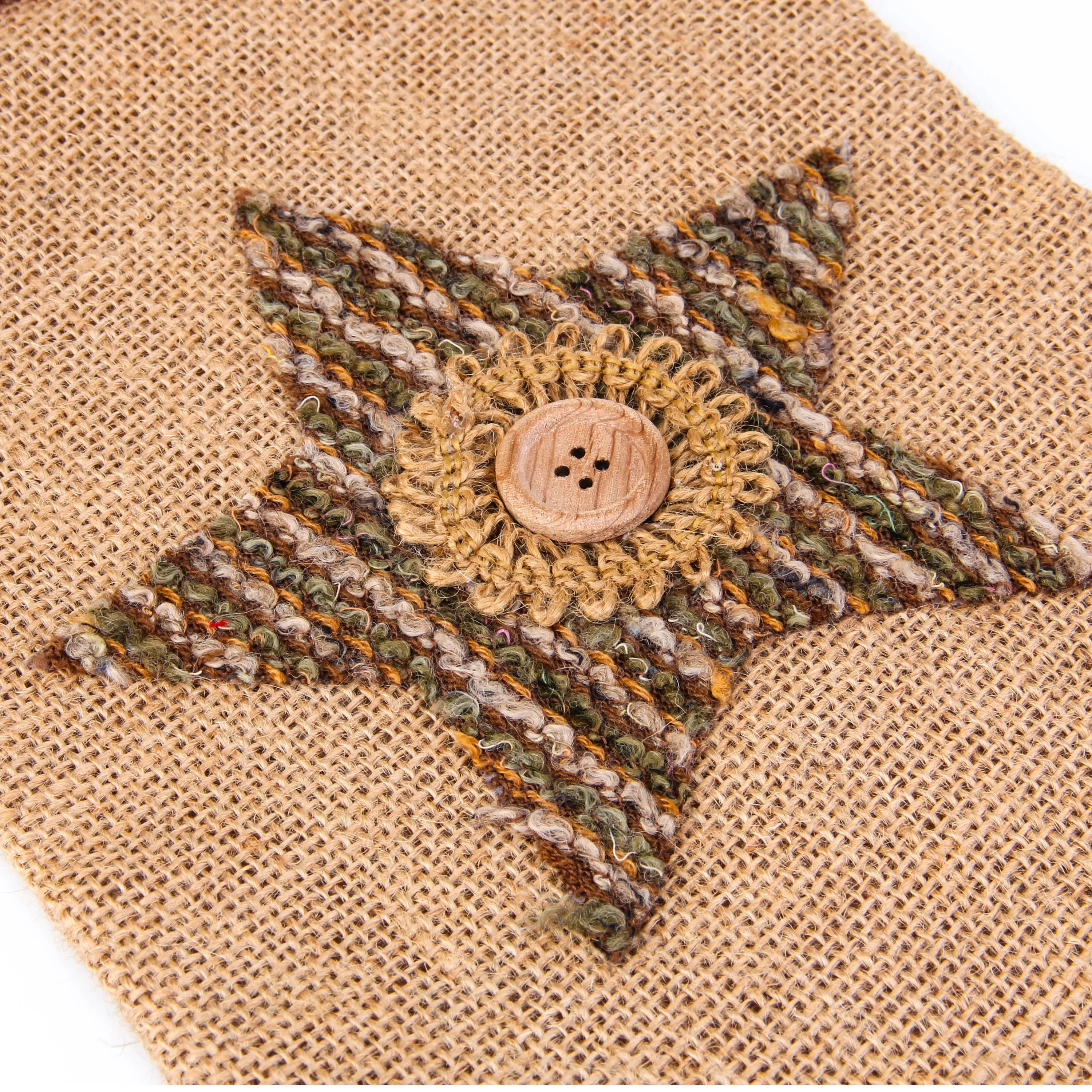 Cotton Fabric And Linen Christmas Fireplace Hanging Stocking For Christmas DIY Decorations