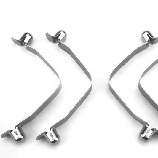 Metal push button clips locking flat spring clips