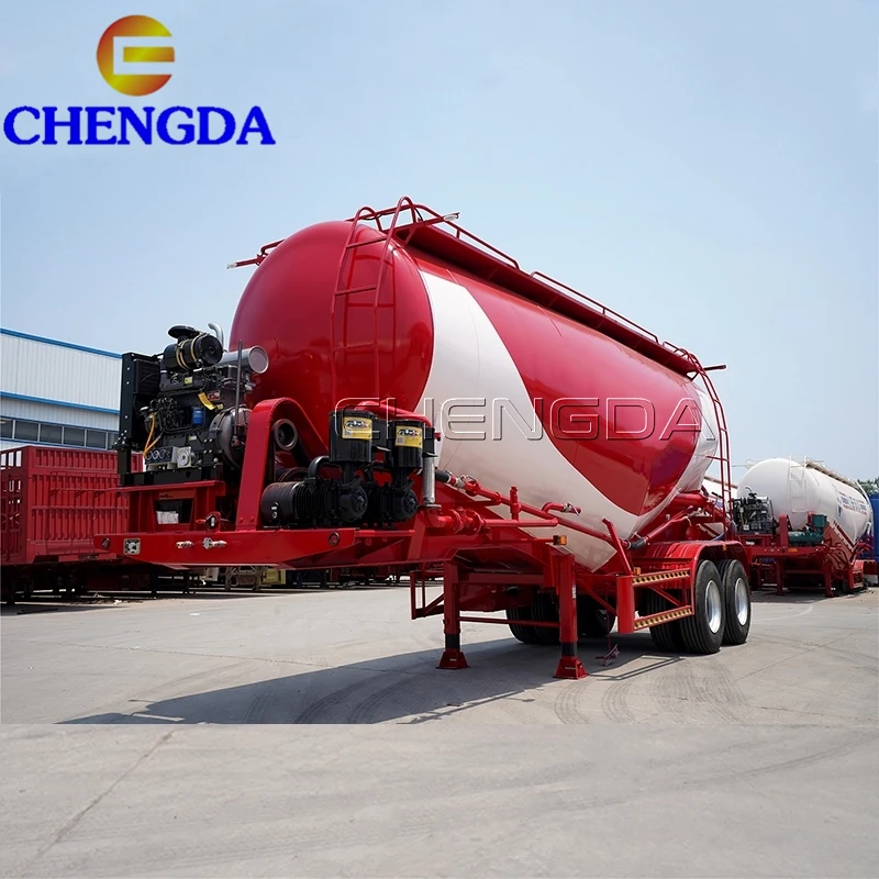 Factory New V-Type 2 Axles 40 Tons Cement Tanker Semi Trailer For Tanzania