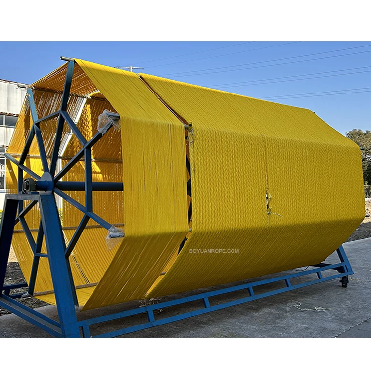 Hot Sales High Strength 12-Strand Plastics UHMWPE Rope With Yellow Colour UHMWPE Twisted Synthetic Rope For Ship Towing