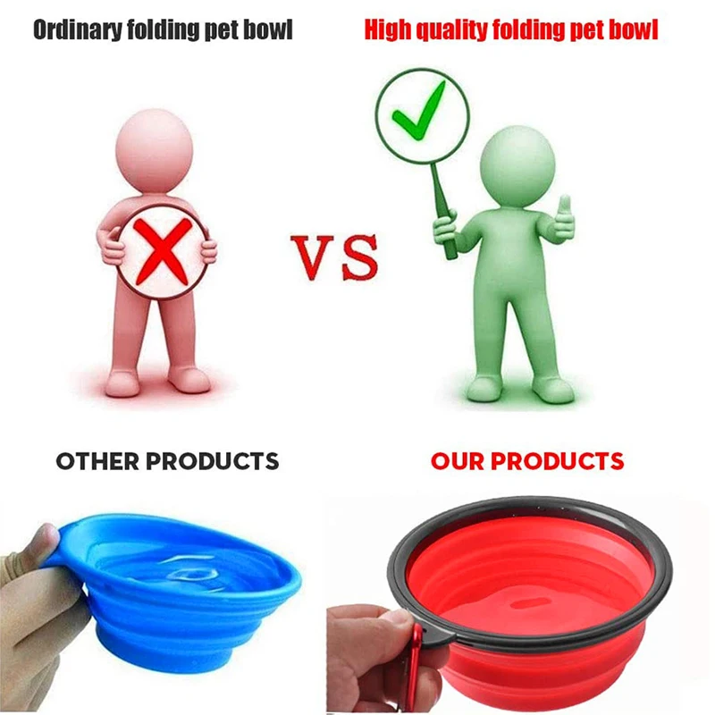 Wholesale Food Grade Custom Foldable Travel Silicon Water Collapsible Dog