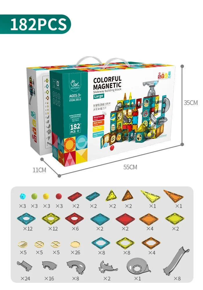 CL680 Preschool Educational Magnetic Toys Magnetic Building Blocks Construction Playboards Magnetic Tiles Building Blocks