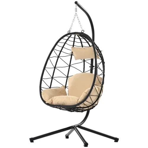 Outdoor Hanging Rattan Egg Chair Leisure Wicker Patio Swing Chair