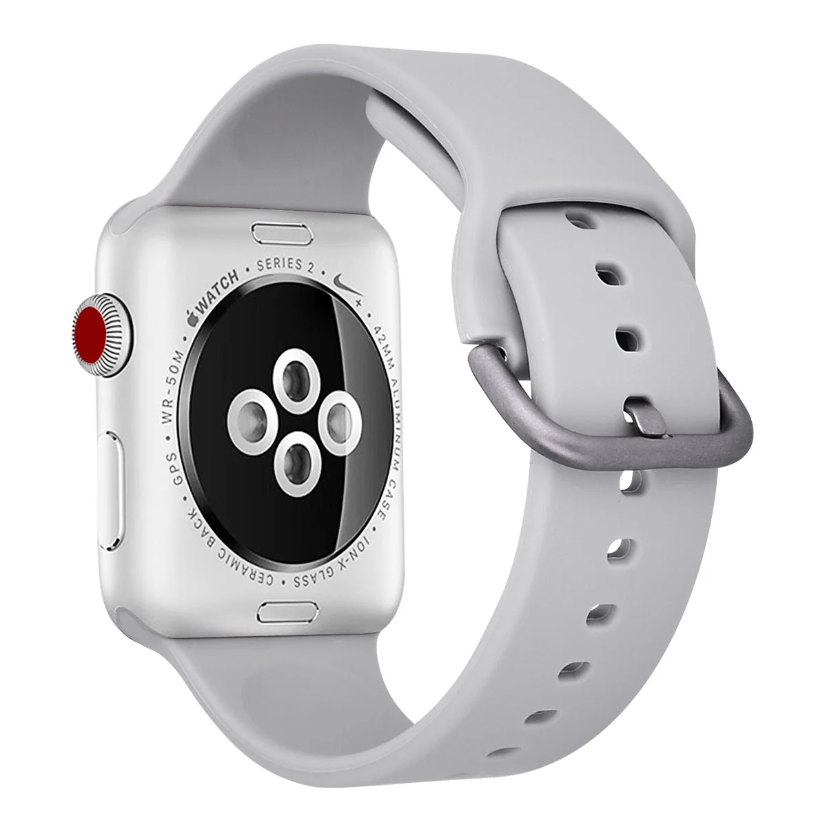 Single Color Silicone Watch Band for Ap-ple Watch Series 4 5 6 SE, fashion Ap-ple Watch Band Silicone