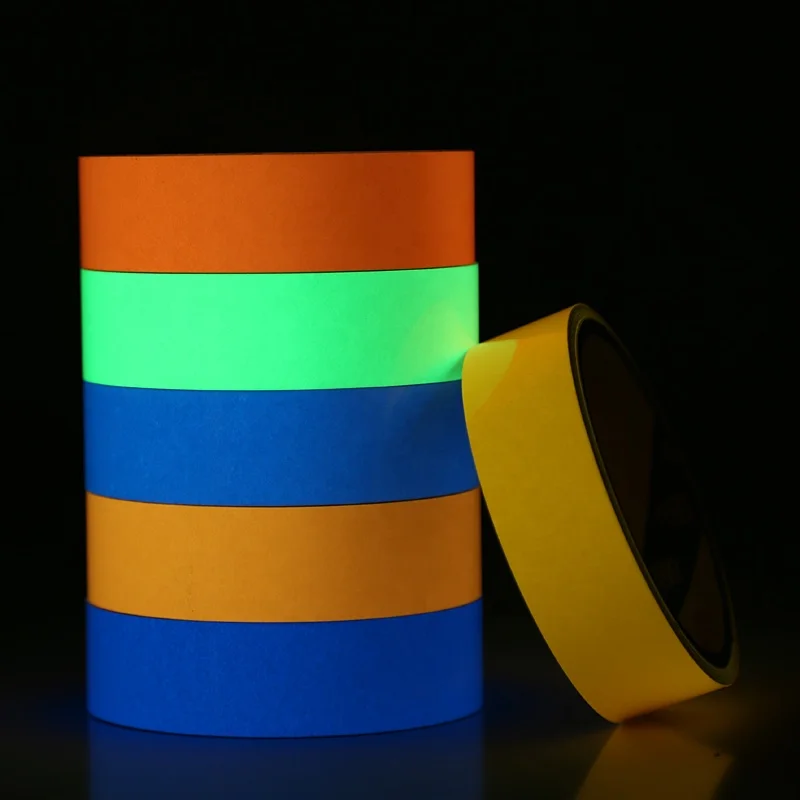 PET Glow in The Dark Tape - Luminescent Safety Egress Markers Stairs, Walls, Steps, Exit Sign Light Waterproof  