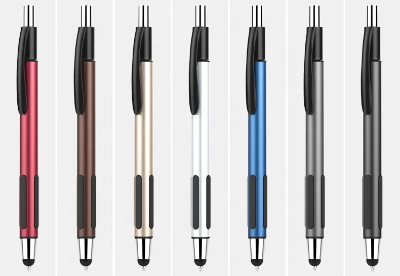 Wholesale custom logo ball pen metal stylus pen capacitive touch screen same side ballpoint pens with customize logo promotional