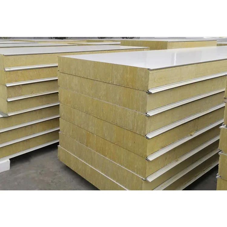 China supplier thermal insulation and sound absorption mineral rock wool sandwich panels roof panel and wall panel