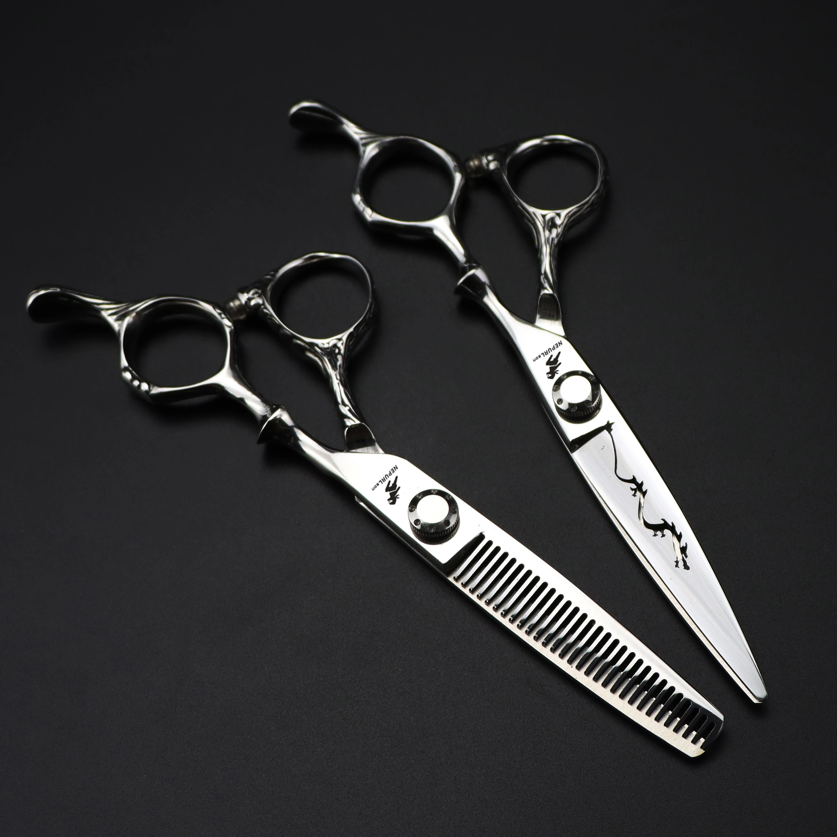 6.0 inch NEPURLson Sword type Dragon head personality Hair scissors Flat shear Durable   barber scissors Hair Styling Tools
