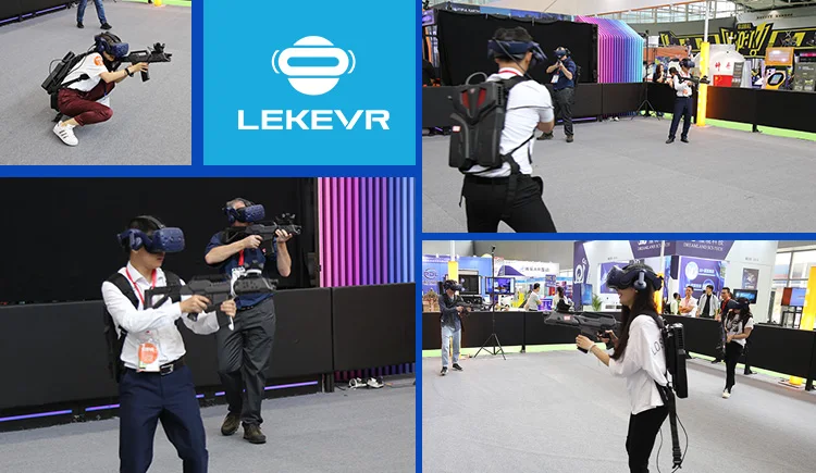 LEKE Franchise Big Space Vr Multiplayer 4 Player Virtual Reality Battle Big Family VR 9D Shooting Game Machine