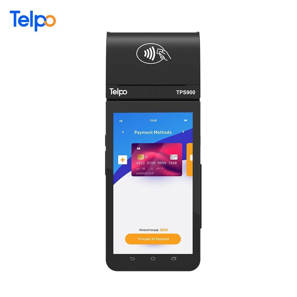 SoftPOS Android 10 smart touch screen handheld credit card offline pos machine with printer