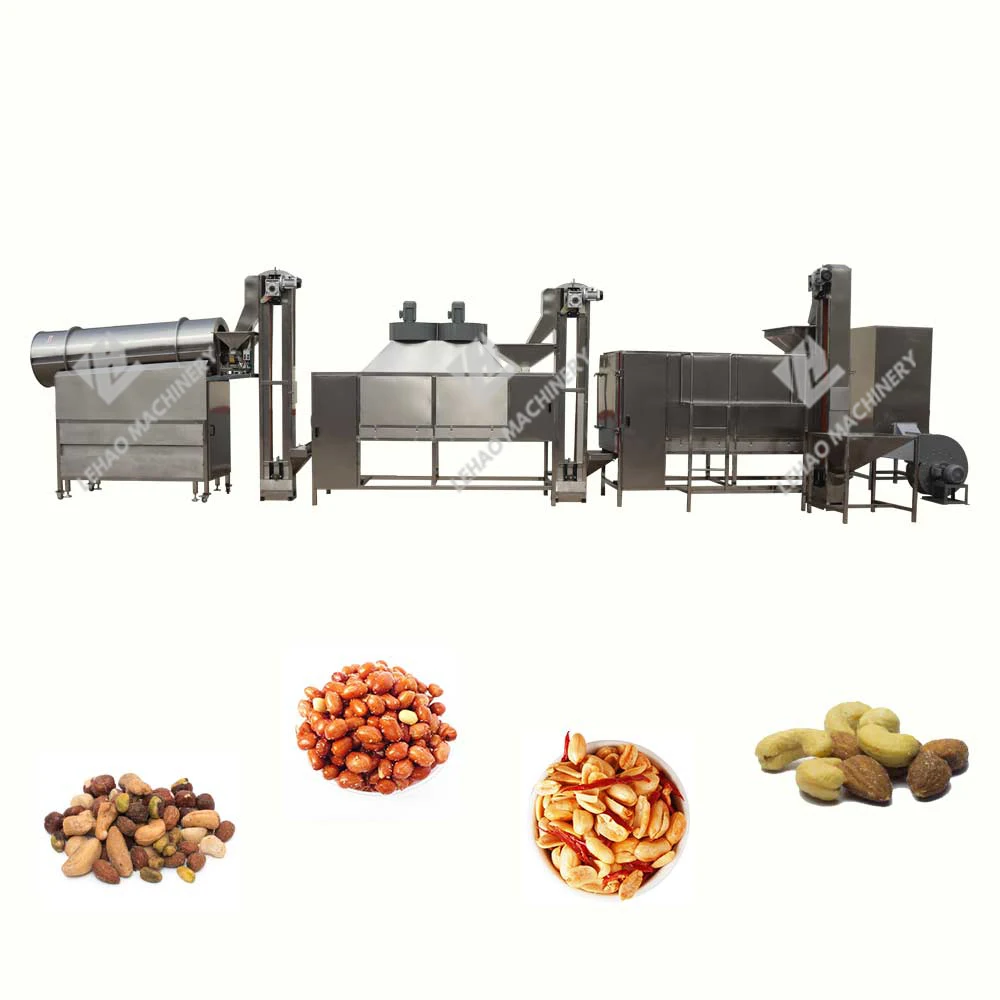 Roller seasoning machine nut roasting and drum seasoning production line cashew roasting and seasoning line