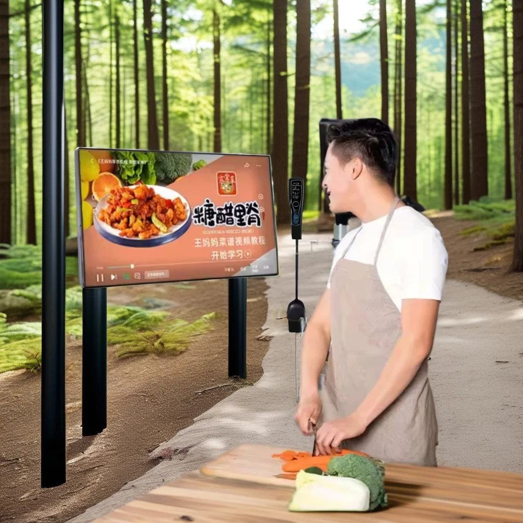 32-Inch HD Android Smart Wireless LCD Display with Interactive Touch Moveable Stand Built-In Battery for Indoor Use SDK Function
