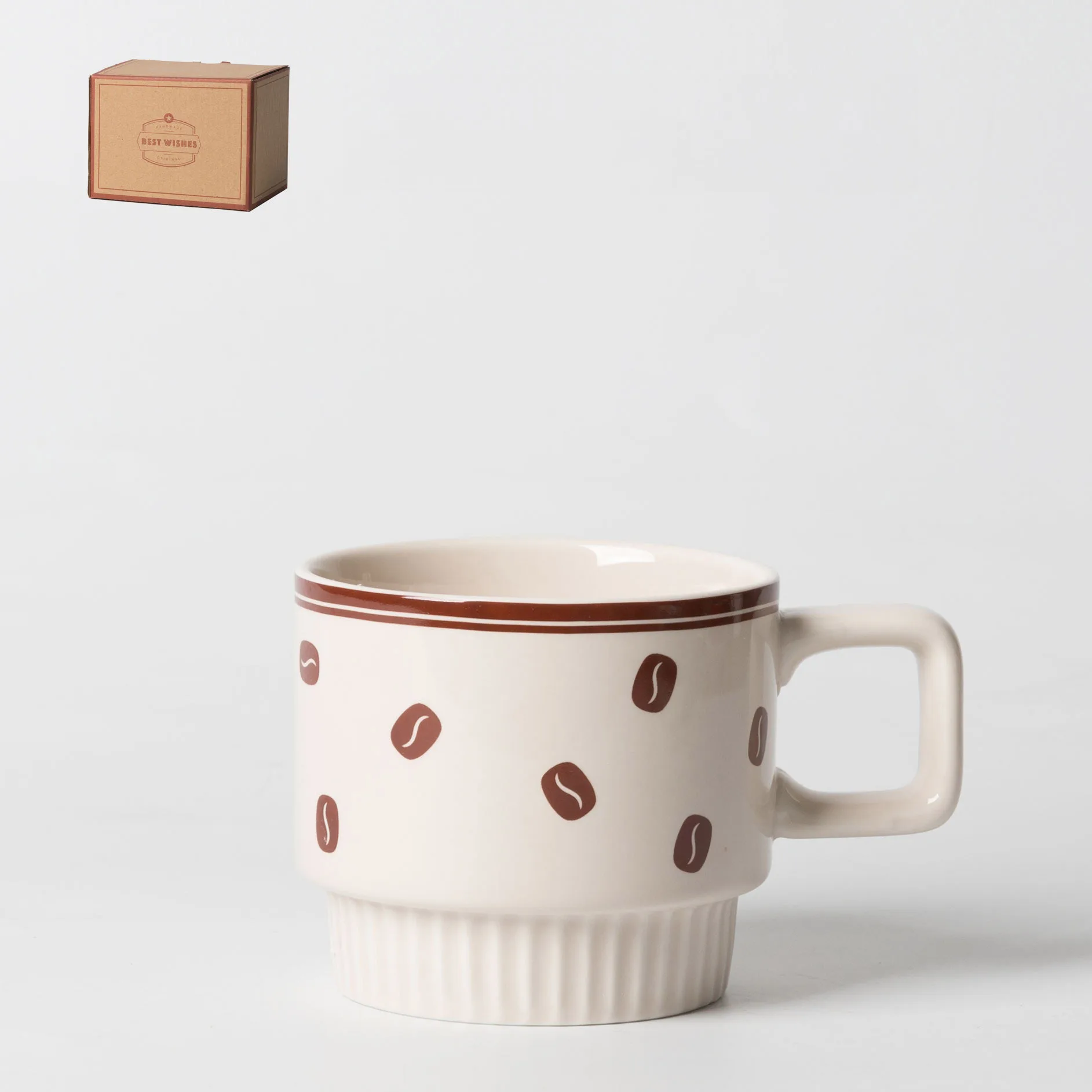 tall ceramic mug microwave safe white mug ceramic with handle  nordic simple