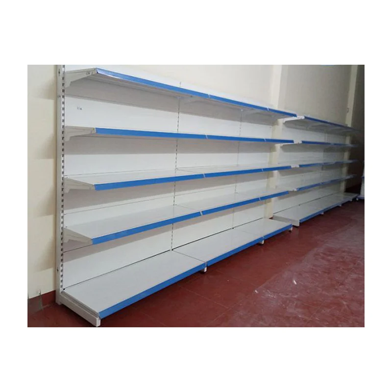 White Display Shelves Customized Single Side Supermarket Shelving