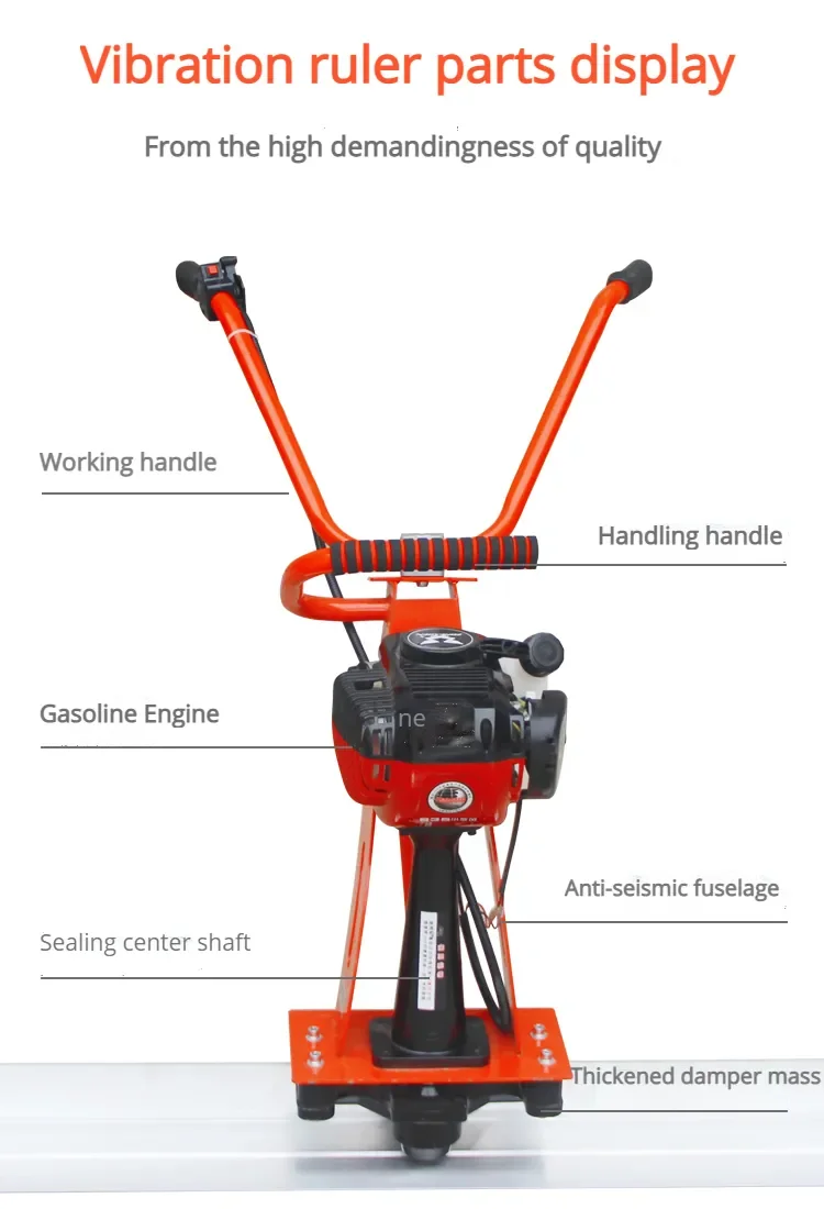 Factory Price Concrete Vibratory Leveling Screed Machine Gasoline Concrete Vibration Ruler