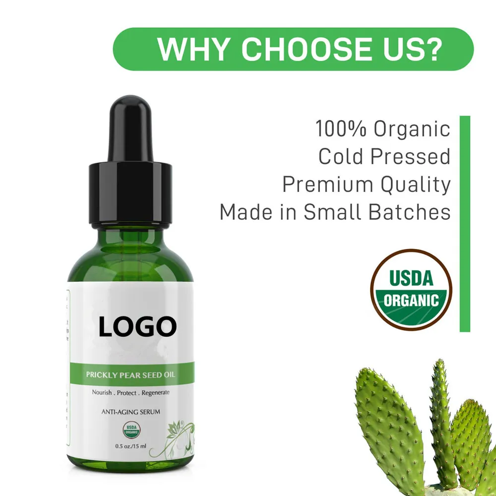 OEM Wholesale 100% Pure Organic Anti Aging Facial Prickly Pear Seed Oil