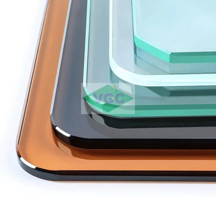 VGC Tempered Oval Shape Glass Bronze Tinted Table Tops Glass Top Colored Glass Table Top (6mm8mm10mm12mm)