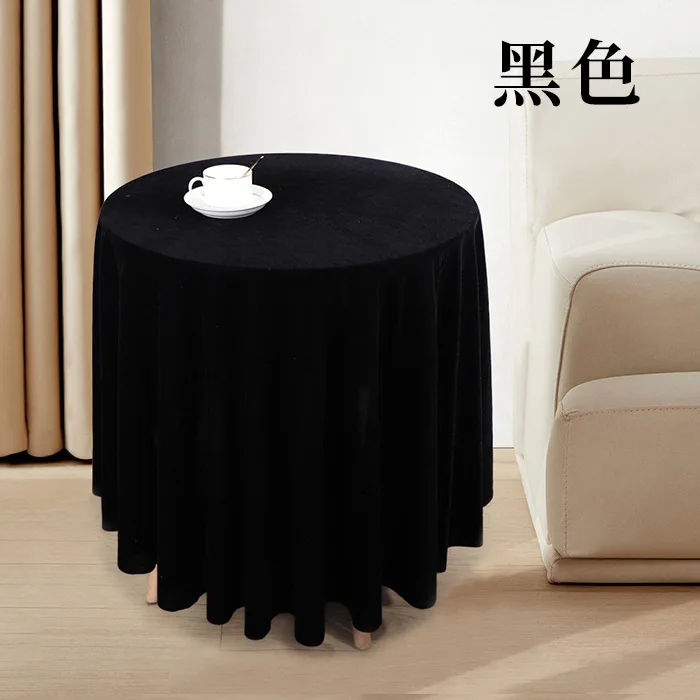 Золотая бархатная круглая скатерть красная Свадебная домашняя фланелевая однотонная темно-зеленая ткань для кофейного столика