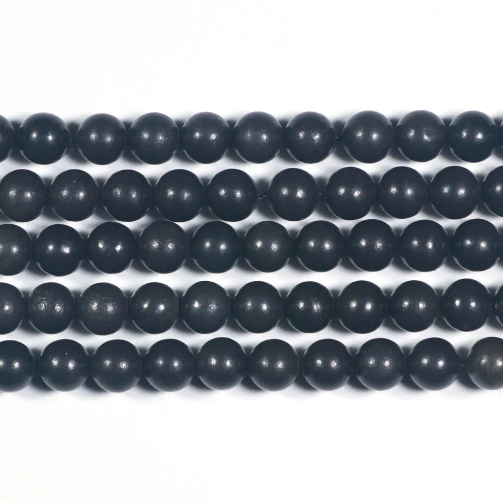 Natural Russia Shungite Stone Beads Strand, 6 8 10 12mm Round Loose Black Russia Shungite Beads For Jewelry Making