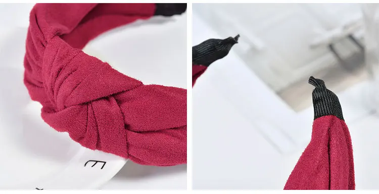 Qiyue Corduroy Fabric Top Knotted Headband Hair Band Women Winter Autumn Hair Accessory