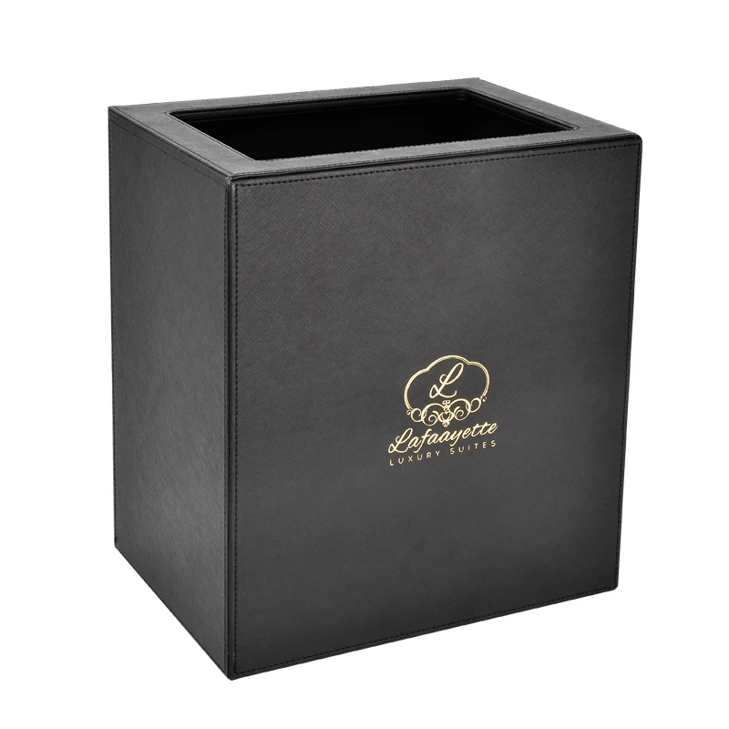 50% off sale Custom Design cheaper black Pu Leather Amenities Hotel guestroom Supplies Sets