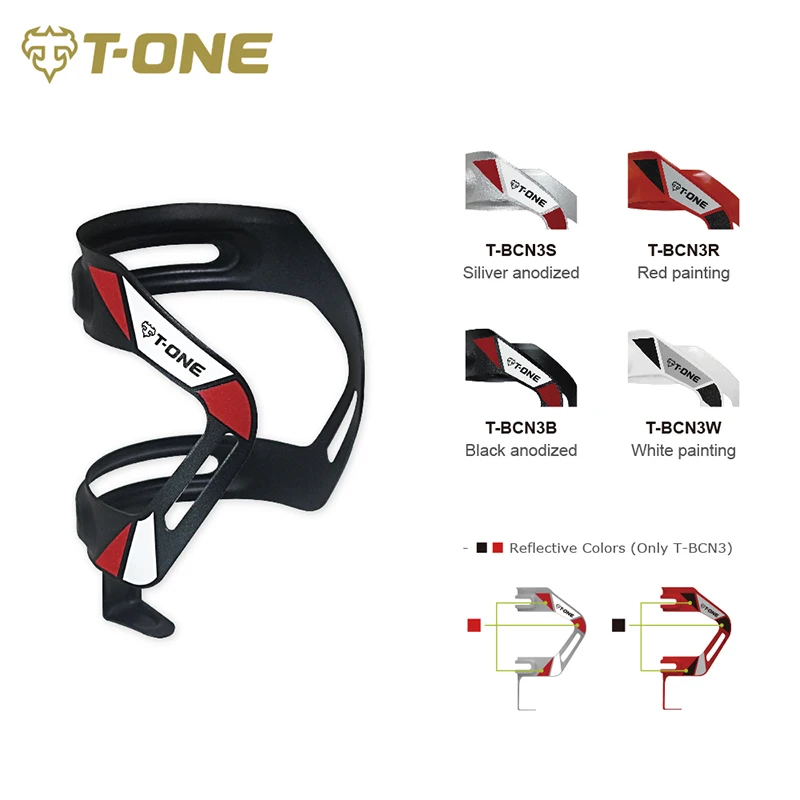 
Anyway Adjustable Cycing Bottle Cage Reflective Aluminum Alloy Side Cage White 