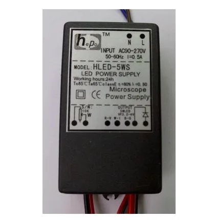 Микроскоп питания регулируемого светодиодного освещения HLED-5W HLED-5W1 HLED-5WS 5W светодиодные лампы