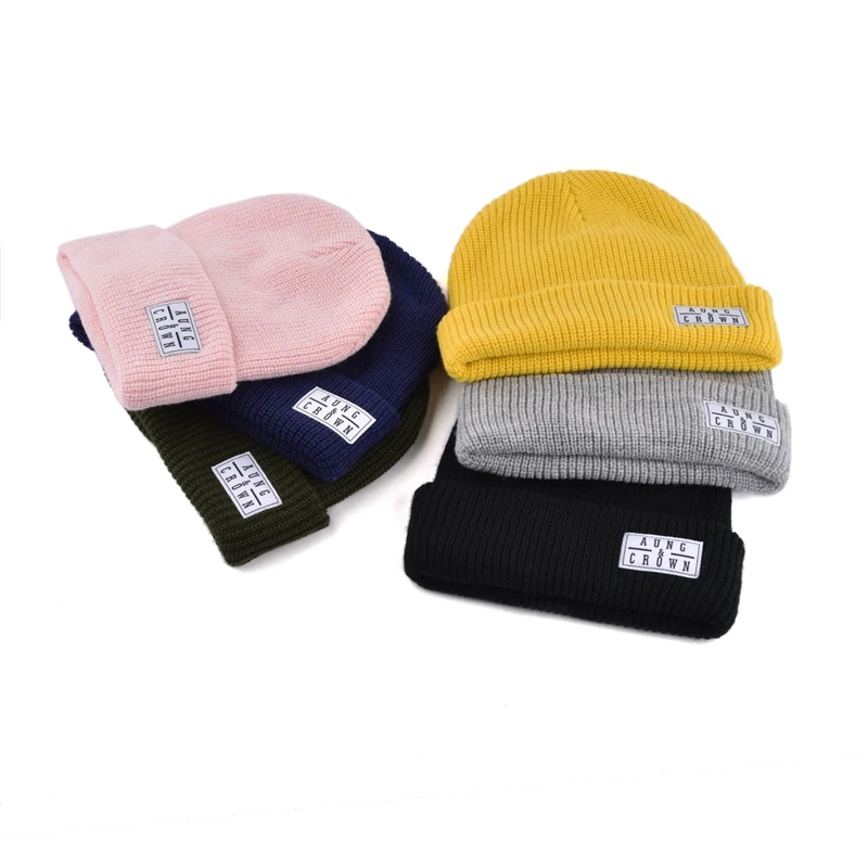 Wholesale unisex designer knit fisherman beanies cap hats knitted custom beanie winter hats