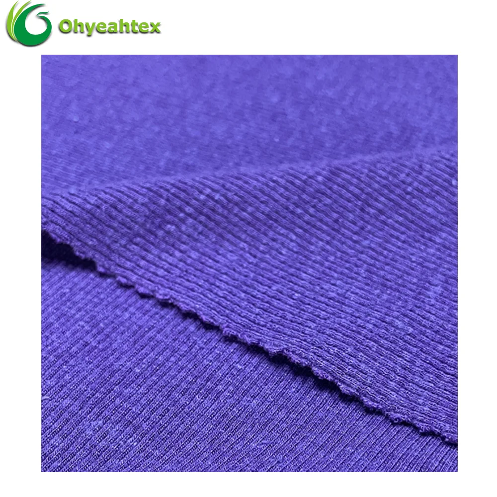 New Arrival 67% Organic Hemp 28% Bamboo 5% Spandex Rib Clothing Fabric For Sweater