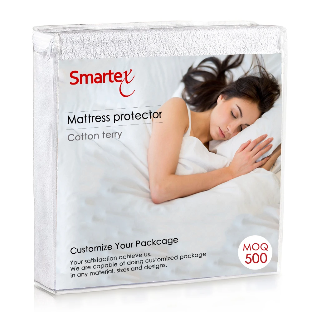 Deep Pocket Pink Color Cotton Terry Cloth Waterproof Mattress Cover Bed Bug Proof Machine Washable Dustproof Mattress Protector