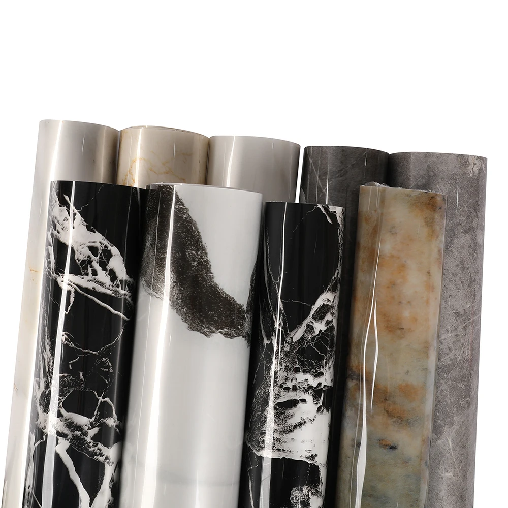 Wangbin Korean Style kitchen marble pvc vinyl decorative self adhesive film CHEAPER than UV MARBLE