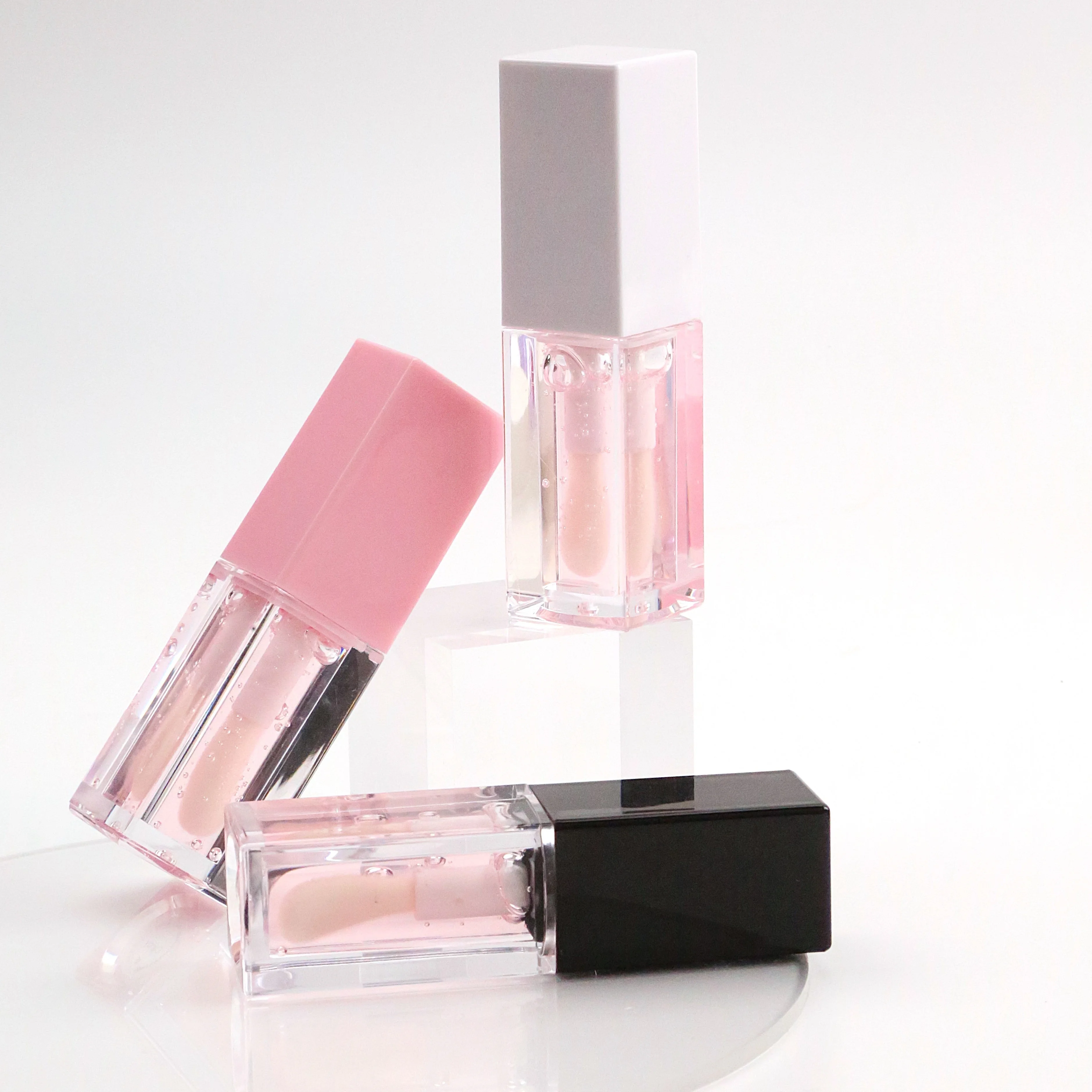 Private Label Vegan Lip Gloss Base Organic Moisturizing Lip Oil with Glitter Plumping Fruit Formula Luxury Makeup Lip Care