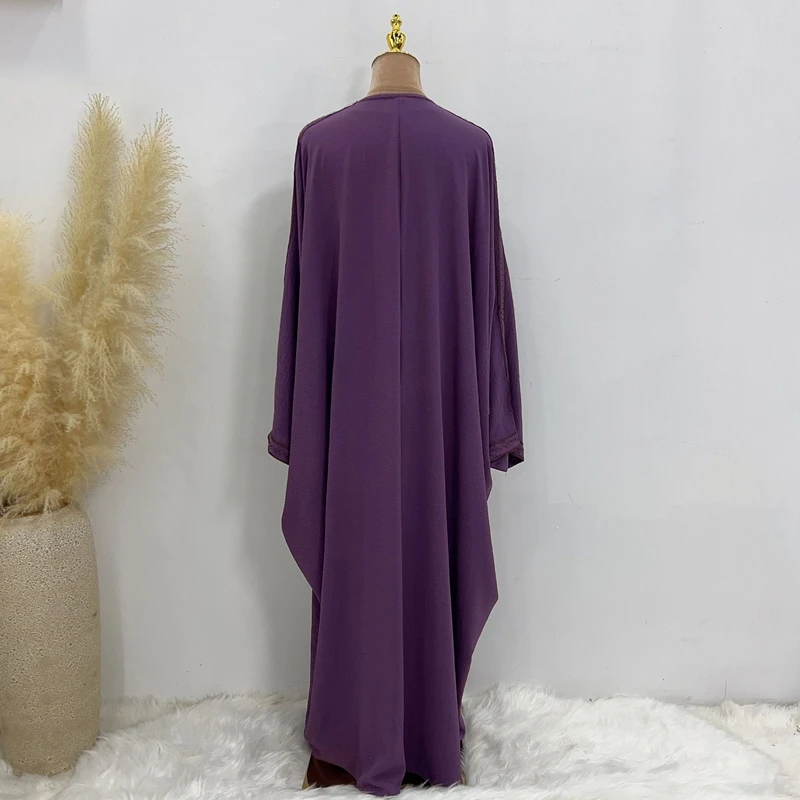 Фиолетовый вышитый стиль джалабия Индонезия оптом mukhavar Turki Abaya
