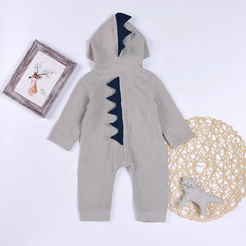 Wholesale Long Sleeve Baby Boy Dinosaurs  Design  Romper With Feet