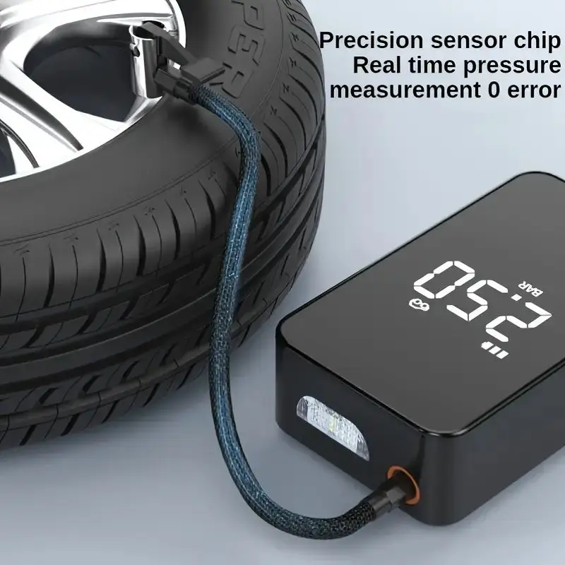 New Update Digital Full Screen Display Automatic Air Compressor 150psi Car Wired Air Supply Electric Car Tire Inflator 12V