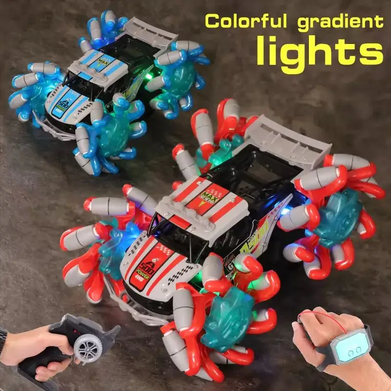 Kid cars 2.4GH electric remote two controller led remote control deformed toy car stunt climbing car