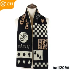 Professional Supplier Knitted Football Scarf Custom Good Quality Black Green Acrylic Winter Scarf Custom Logo Football Scarves