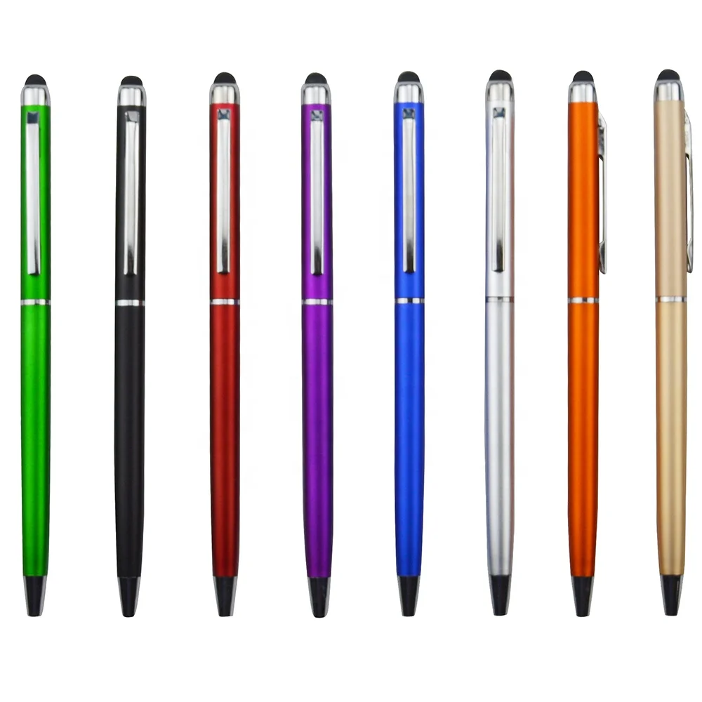 2024 stationery supplier  hot sales hotel advertising pen slim twist stylus touch pen with customize logo