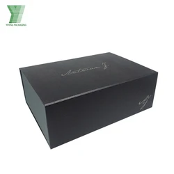 Black Packaging Custom Logo Flat Pack Boxes Luxury Gift Chipboard Packaging Box