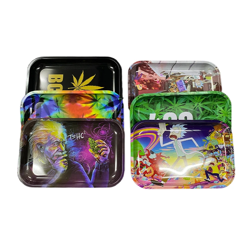 Новый дизайн, жестяная жесть, индивидуальный курительный пепельница, лоток для сорняков, жестяной лоток от производителя