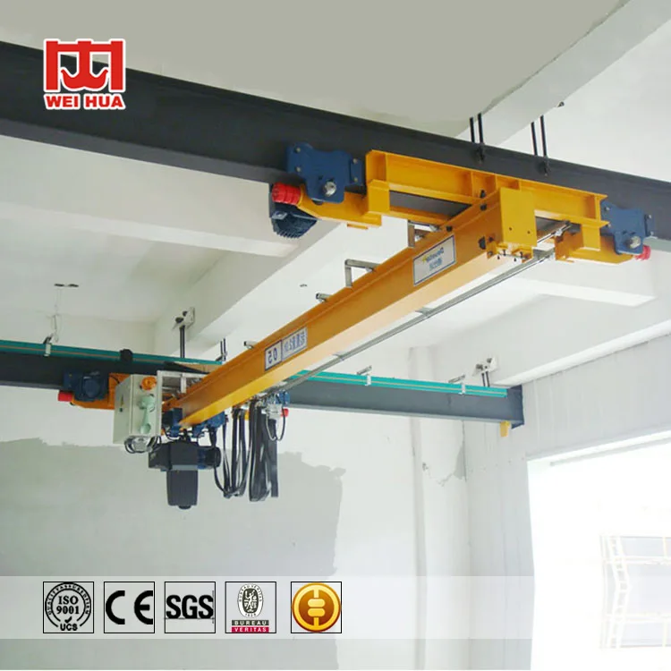 Good quality LX model suspension strong box type under slung single girder eot crane