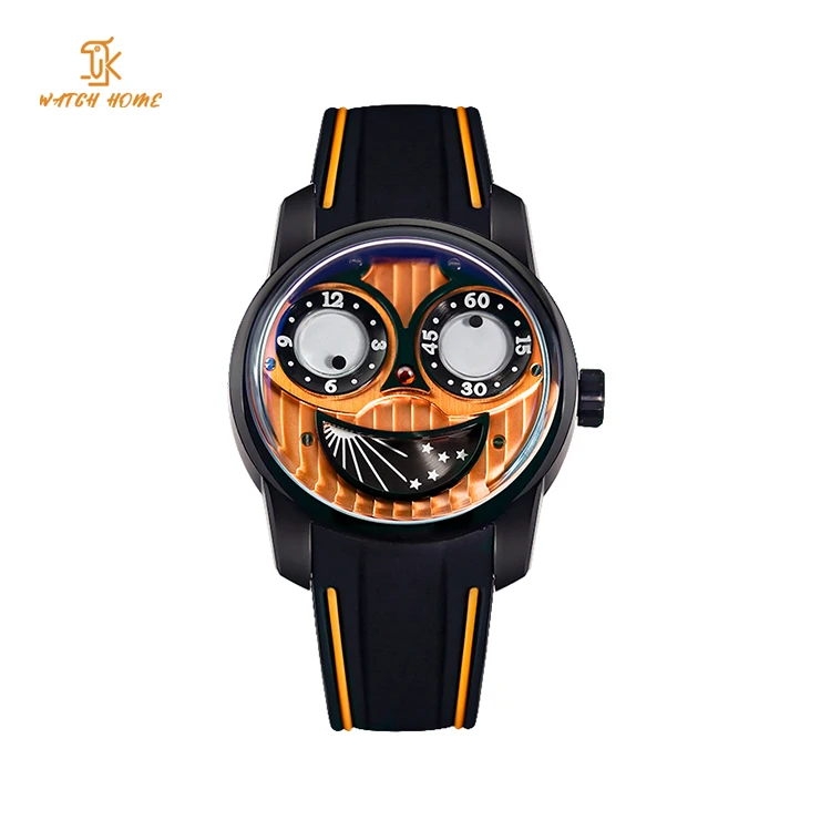 Unique 42mm Ultra Thin Moon Phase Automatic Self Winding Mechanical Watches For Joker Hallowmas Men Night Light Watch