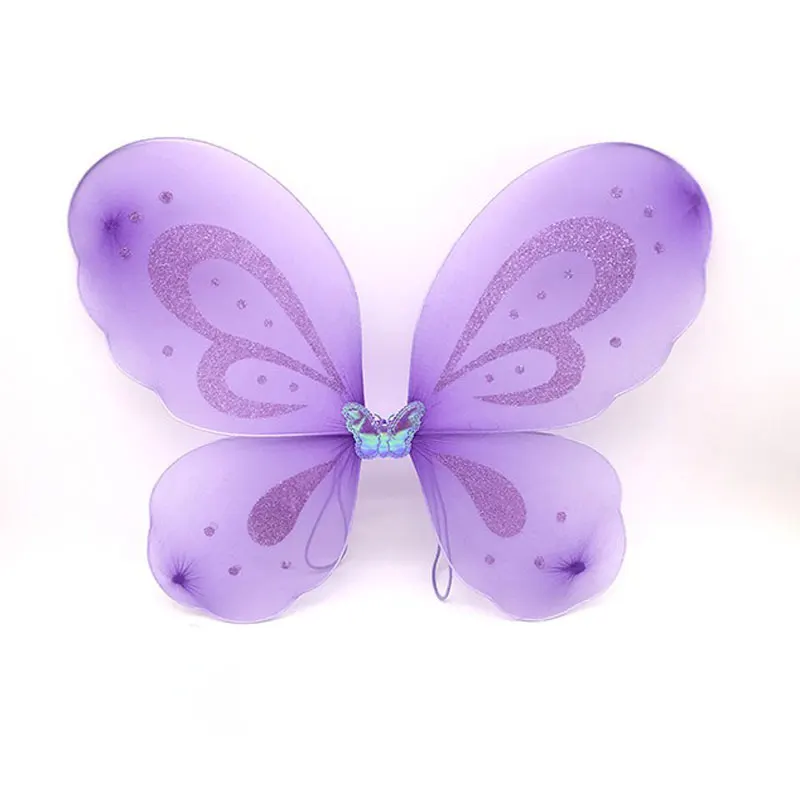 Wholesale Kids Nylon Butterfly Fairy Wings Costume Set for Girls Children Personalized Dress Up Accessories